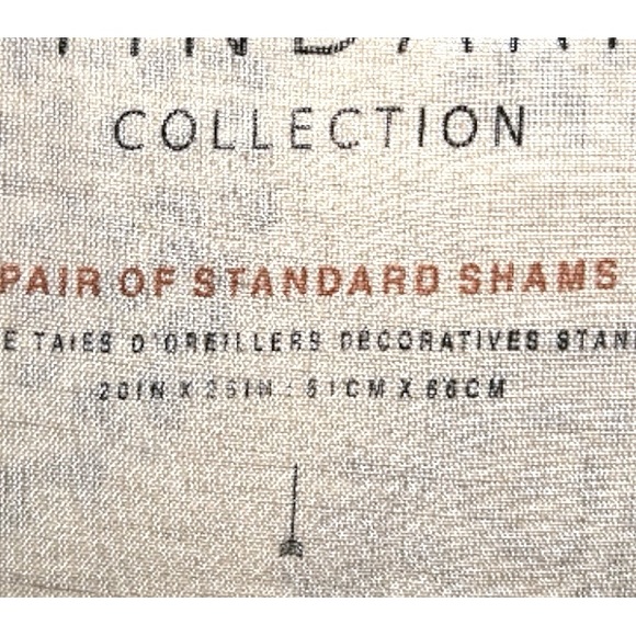 NIP Anthropologie Tindari Shams Cotton Ivory + Gray Scalloped Trim Hand Screened - Picture 6 of 9